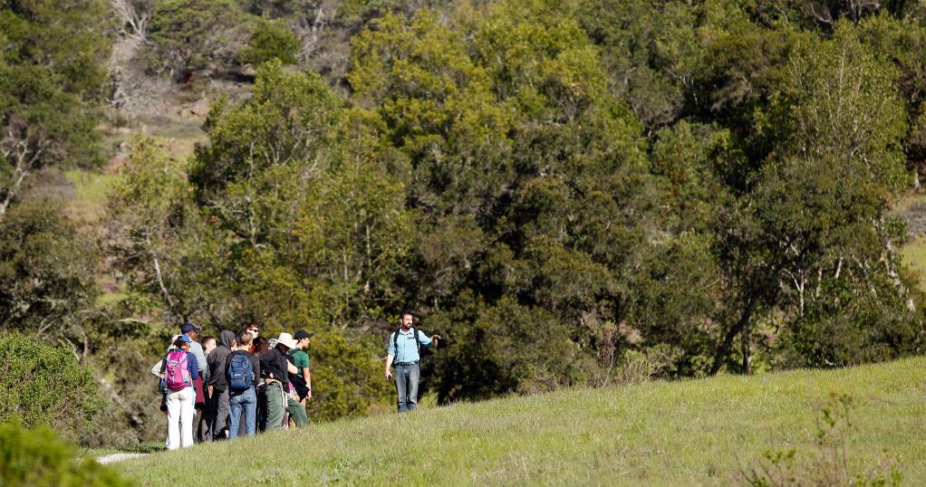 photos by alvin jornada / the press democratA group takes a guided hike up Lower Bald Mountain Trail at Sugarloaf Ridge State Park in Kenwood.