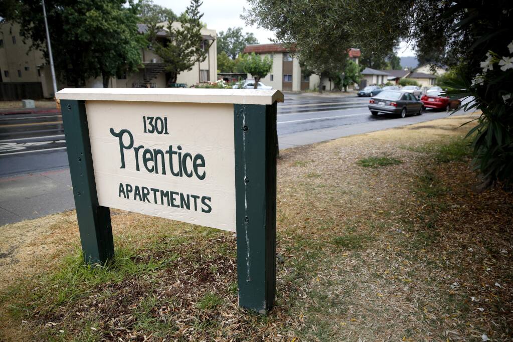 Tenants face eviction at the Prentice Apartments in Healdsburg, on Thursday, July 9, 2015. (BETH SCHLANKER/ The Press Democrat)