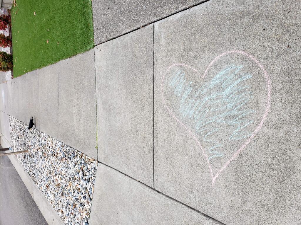 Midst-of-pandemic sidewalk art in Santa Rosa's Rincon Valley. (Dave Pinsky)