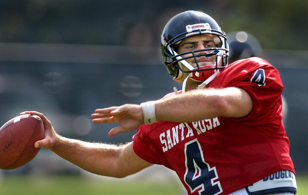 Tony Keefer played quarterback for Santa Rosa Junior College.
