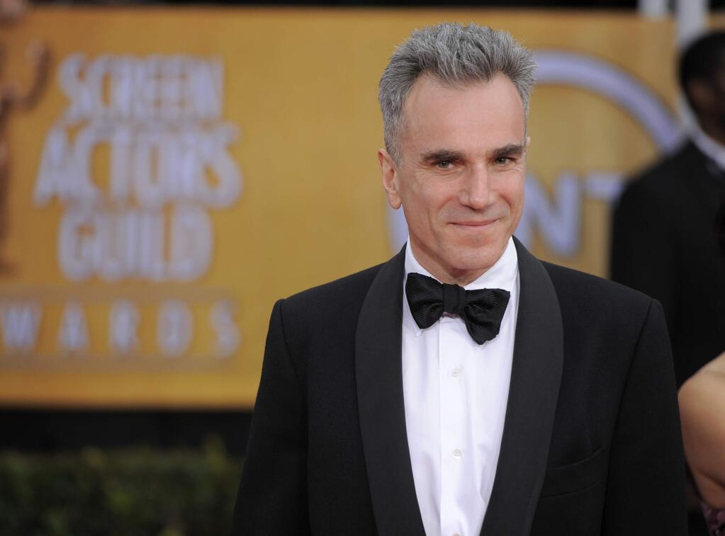 FILE- In this Jan. 27, 2013, file photo, Daniel Day-Lewis arrives at the 19th Annual Screen Actors Guild Awards at the Shrine Auditorium in Los Angeles. Day-Lewis's representative, Leslee Dart, said in a statement Tuesday, June 20, 2017, that the 60-year-old performer “will no longer be working as an actor.” She added that Day-Lewis is “immensely grateful to all of his collaborators and audiences over the many years.” (Photo by Chris Pizzello/Invision/AP, File)