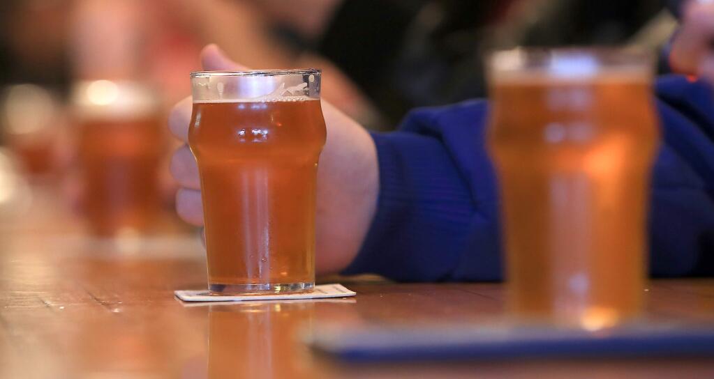 Beer lovers enjoy Pliny the Younger at Russian River Brewing Co. in 2014. (KENT PORTER/ PD FILE, 2014)