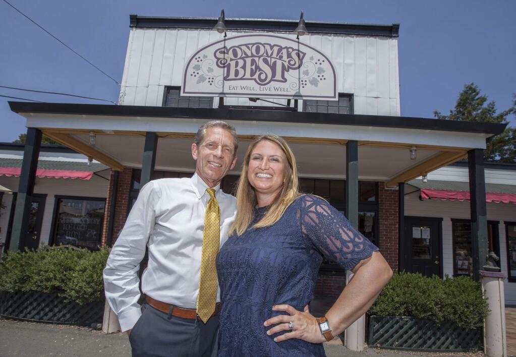 Ken and Stacy Mattson had enjoyed their visits to Sonoma so much over the years, they decided to purchase several portions of it. Here they are at Sonoma's Best general store and deli on East Napa Street. (Photos by Robbi Pengelly/Index-Tribune)