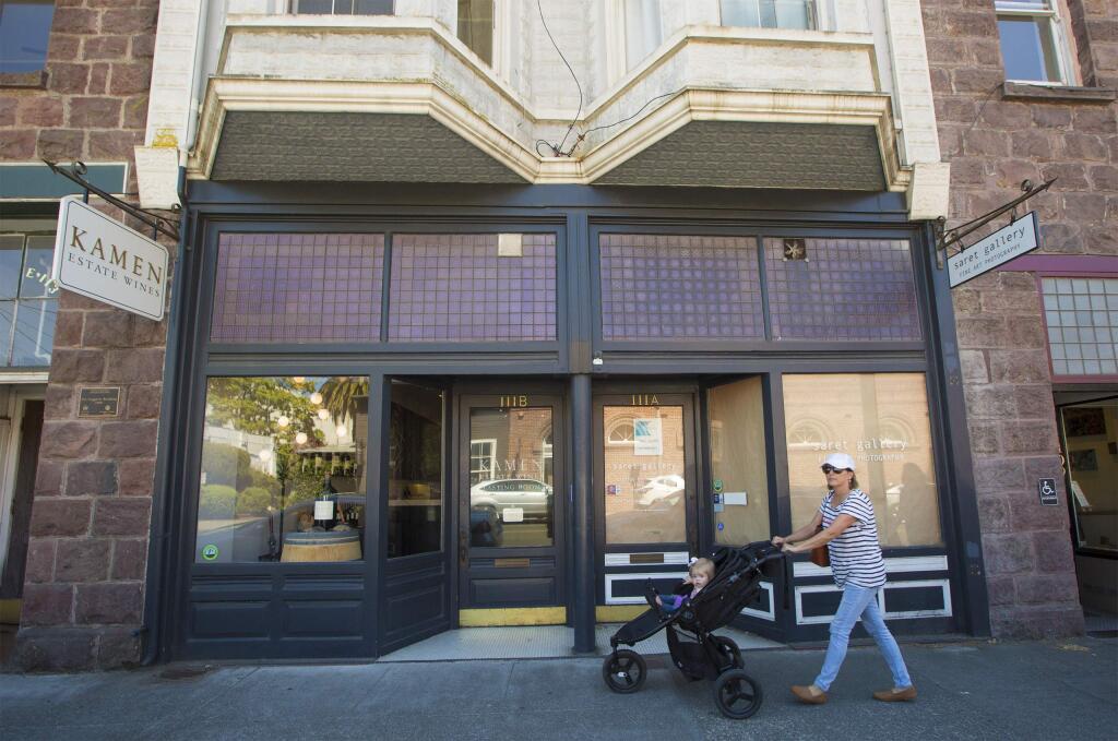 On East Napa St., what was once The Saret Gallery, now has papered windows and sign on the door that reads: Orion - For Lease.(Photo by Robbi Pengelly/Index-Tribune)