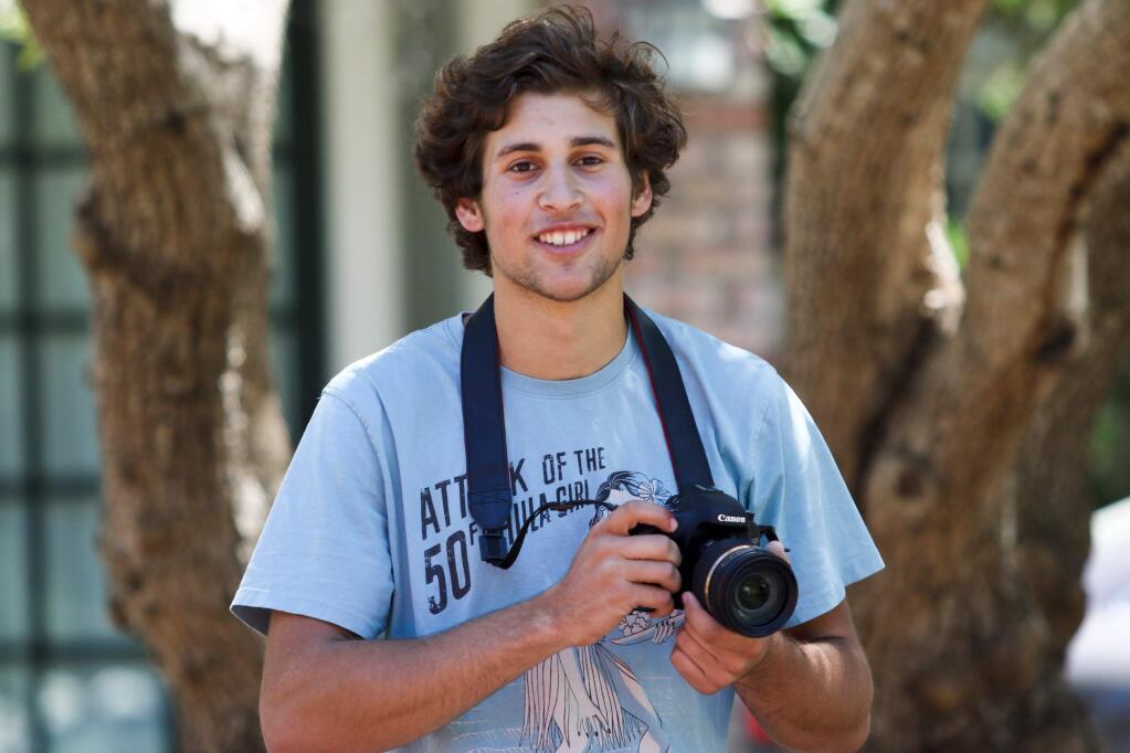 Petaluma filmmaker Nick Johnstone, 17 years old, on Monday, August 3, 2015. (SCOTT MANCHESTER/ARGUS-COURIER STAFF)
