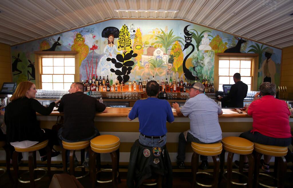 The bar area of Sam's Social Club at Indian Springs Resort in Calistoga on Thursday, March 12, 2015. (CHRISTOPHER CHUNG/ PD)