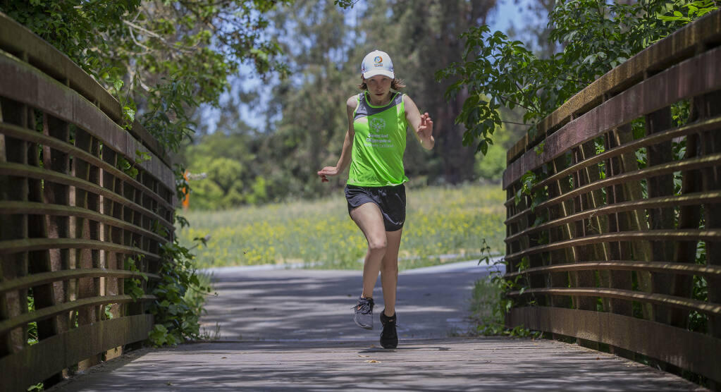 Sammy Wester works out at near Petaluma’s Fox Hollow Park in preparation for the Special Olympic Games which will be held in Orlando June 2022. (Chad Surmick / The Press Democrat)