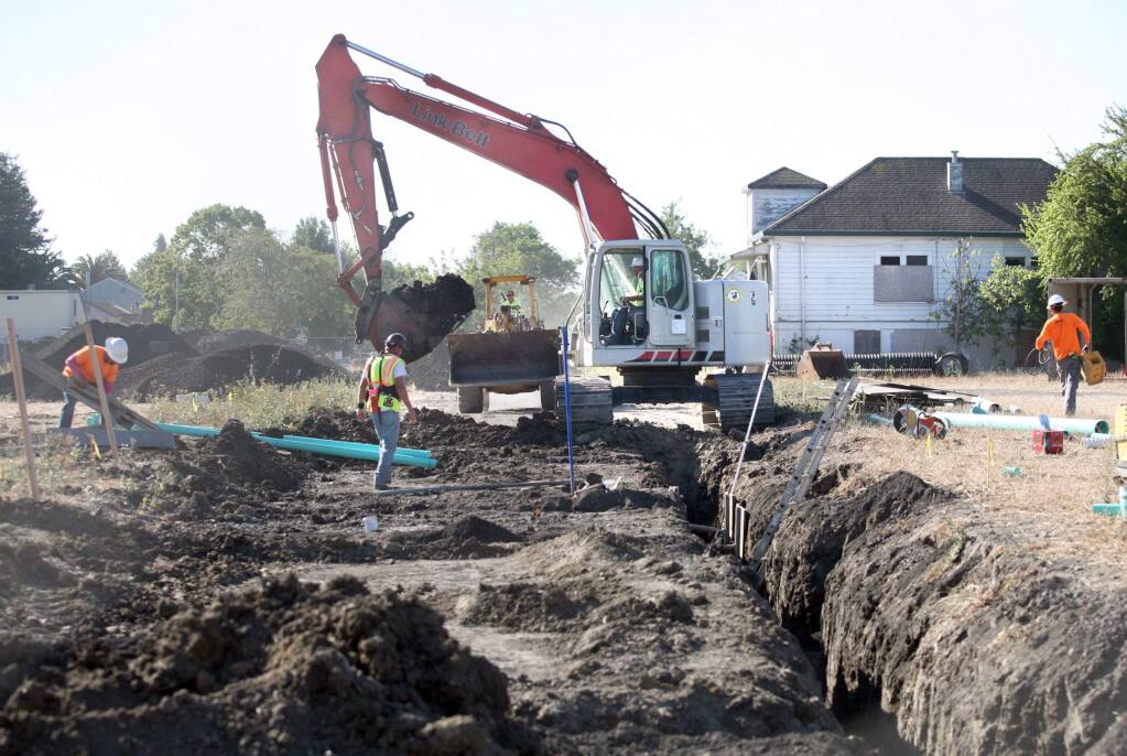 Construction continues around the Hansen House on N. McDowell Blvd. in Petaluma on Tuesday, June 23, 2015. (SCOTT MANCHESTER/ARGUS-COURIER STAFF)