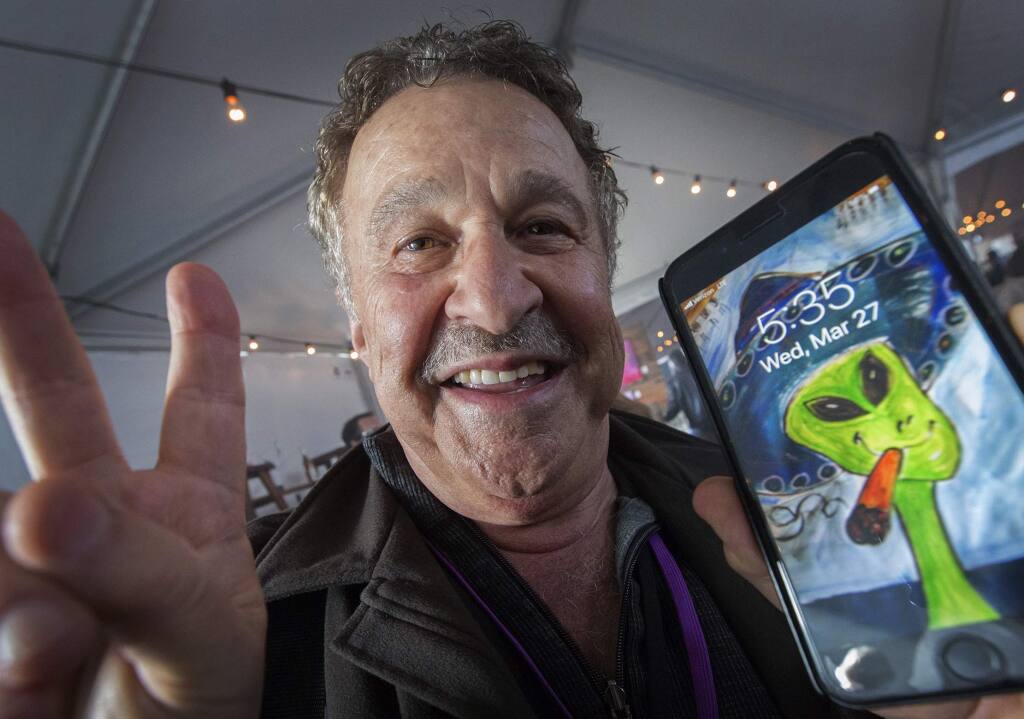 Jim Ledwith, shown here at a UFO symposium at the Sonoma Community Center, has been ‘experiencing’ aliens since the tender age of 3. (Photo by Robbi Pengelly/Index-Tribune)