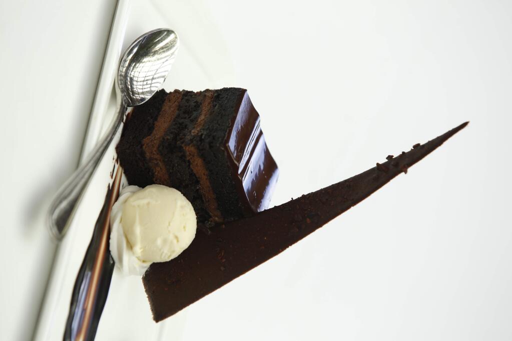 Mom's buttermilk chocolate cake from John Ash & Company. (Beth Schlanker / The Press Democrat)
