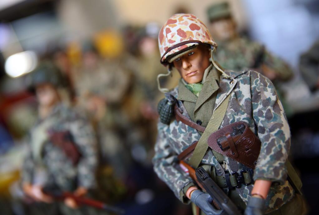 A custom military action figure on display at the Hobby Expo 2015, put on by the International Plastic Modelers Society, in Santa Rosa, on Saturday, June 13, 2015. (Christopher Chung/ The Press Democrat)
