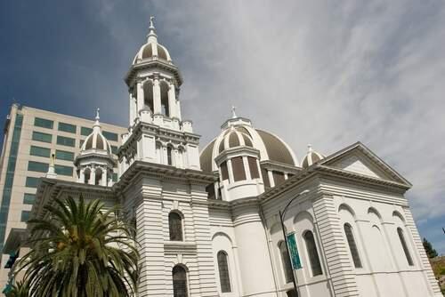 Cathedral Basilica of St. Joseph is a large Roman Catholic church located in Downtown San Jose. The minor basilica is the cathedral for the Roman Catholic Diocese of San Jose in California.(Shutterstock)