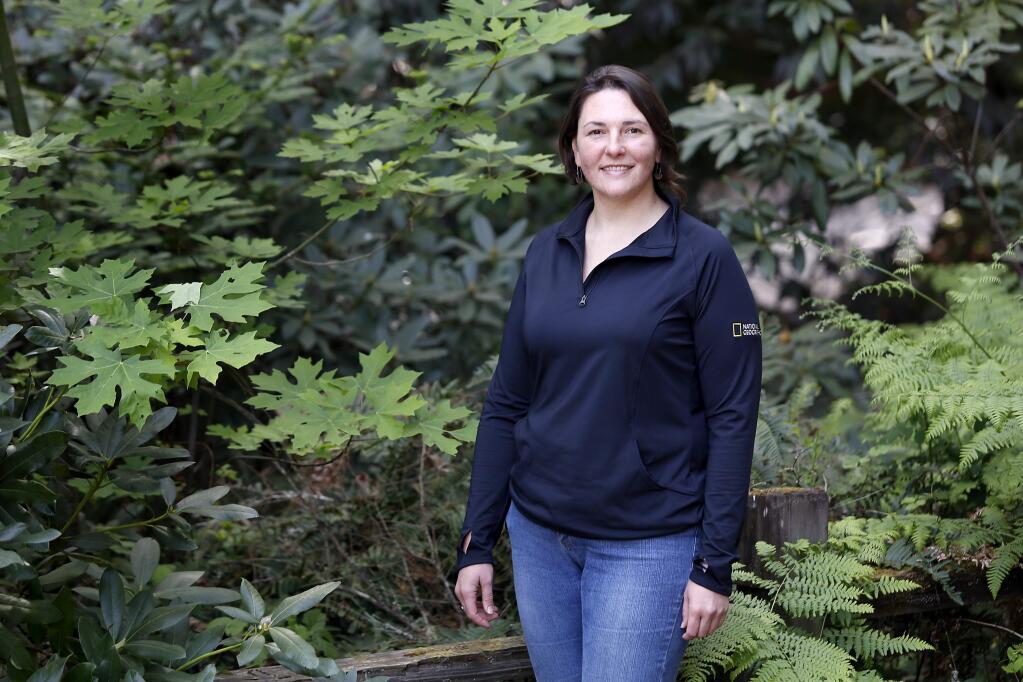 Bec Detrich, who is educational program director at Westminster Woods, has been named the 2015 National Geographic Grosvenor Teacher Fellow. Photo taken in Occidental, on Thursday, April 23, 2015. (BETH SCHLANKER/ The Press Democrat)