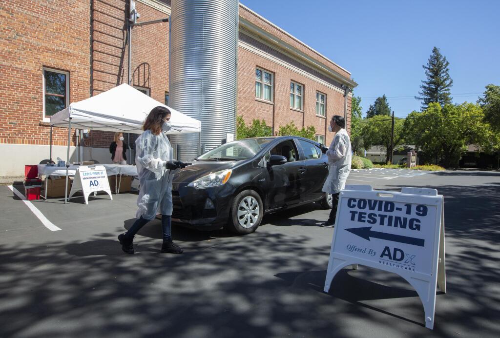 ADX testing is set up in the west side parking lot at Sonoma Community Center.