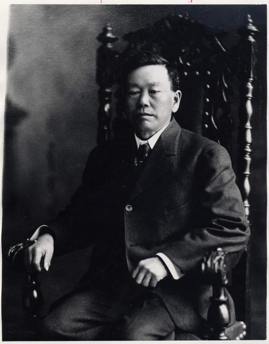 Santa Rosa winemaker and rancher Kanaye Nagasawa, circa 1920. Nagasawa was born of a samurai lineage in Japan, educated in Europe and was arguably the first Japanese immigrant to the United States. (Courtesy photo)