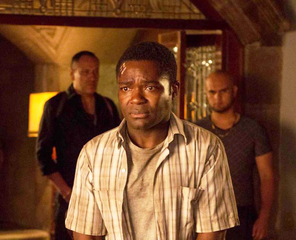 David Oyelowo as mild-mannered businessman Harold Soyinka who goes to Mexico where he tangles with duplicitous business partners, Mexican drug lords, international mercenaries in 'Gringo.' (Amazon Studios and STX Entertainment)