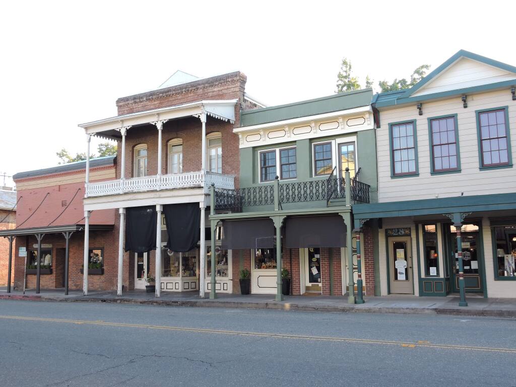 View of historical buildings, now storefronts, on Main Street, Sutter Creek (Pam and Gary Baker)