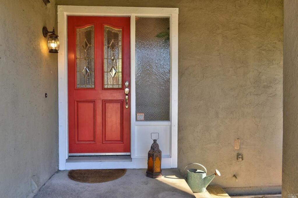 A welcoming red front door at 2000 Clydesdale Way, Petaluma. Property listed by Carrie Berndt/ RE/MAX Full Spectrum, remax.com, 707-237-1424. (Courtesy of BAREIS)