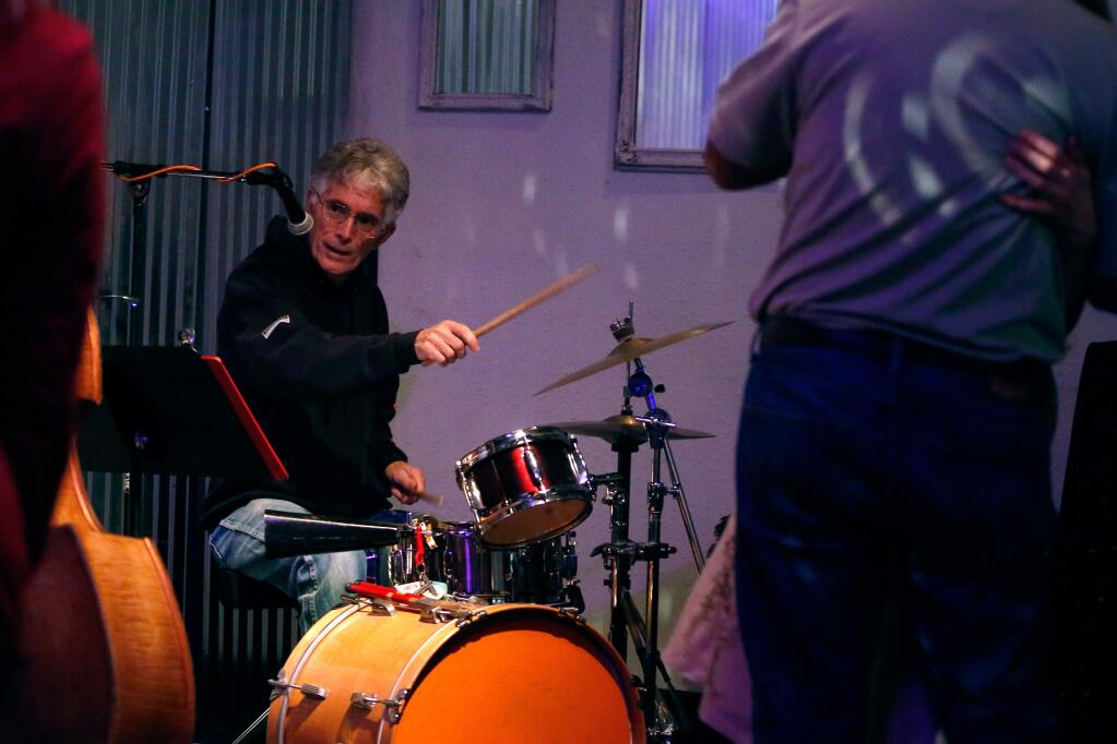 Drummer Lou A. Rodriguez performs Louisiana dance music including some Zydeco favorites at Sonoma Speakeasy and American Music Hall in 2015. (Alvin Jornada / The Press Democrat)