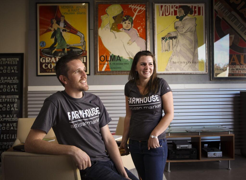 Claire Firestone and James Clark, owners of Farmhouse Artisan Market will be the first cannabis delivery business in Petaluma.(CRISTINA PASCUAL/ARGUS-COURIER STAFF)
