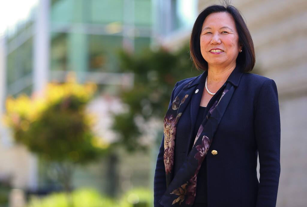Dr. Judy Sakaki at Sonoma State University in Rohnert Park in 2016. (Christopher Chung/ The Press Democrat, 2016)