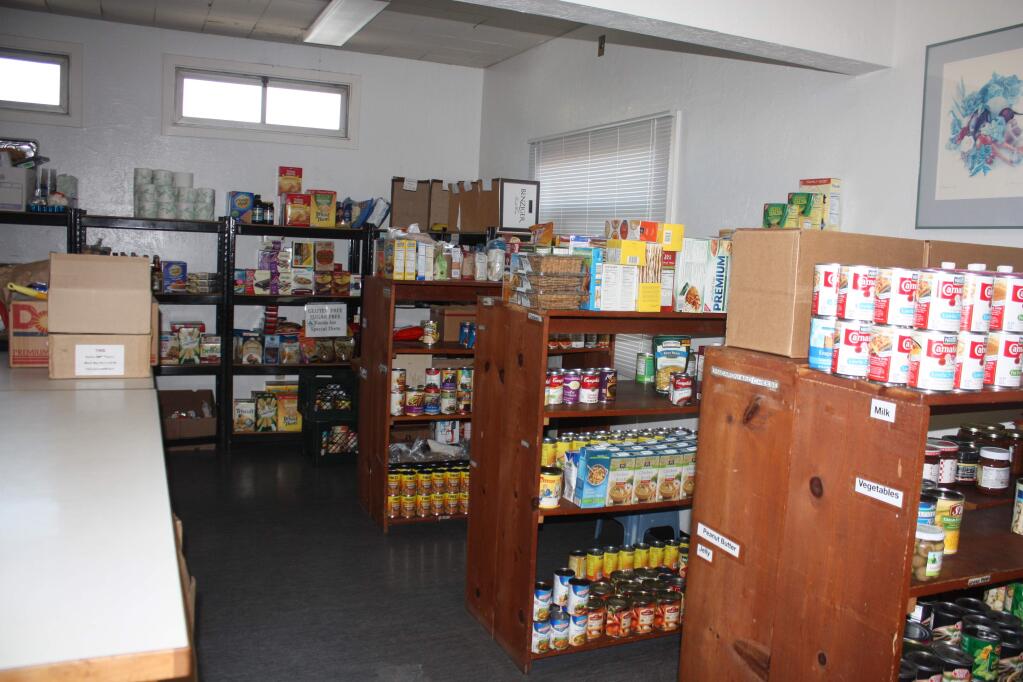 The pantry shelves at F.I.S.H. are never as full as volunteers would like. Call the office to donate.