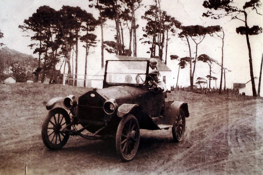 Donald R. Richardson with his first car in Stewarts Point. Donna Robbins of Gualala collected her father's stories of Stewart's Point in the book 'Tractors, Trains and Shipwrecks: Yesteryear Recollections of Sonoma County.'