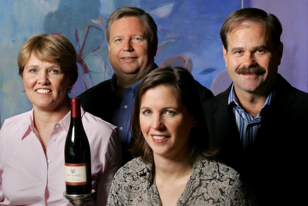 The forces behind Patz & Hall Wines are, from left, Heather Patz, Donald Patz, Anne Moses and James Hall. Patz & Hall produces vineyard-designated chardonnay and pinot noir.
