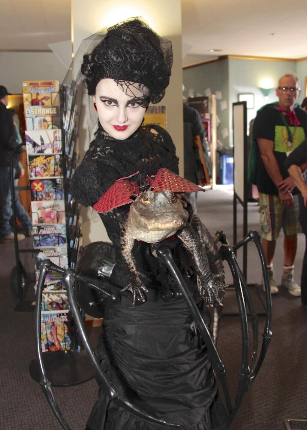 Gwendolyn Phair holding Classroom Safairi's alligator Darth Vador at the LumaCon held at the Lucchesi Center in Petaluma, California, on Saturday, January 25, 2020. JIM JOHNSON for the ARGUS COURIER.