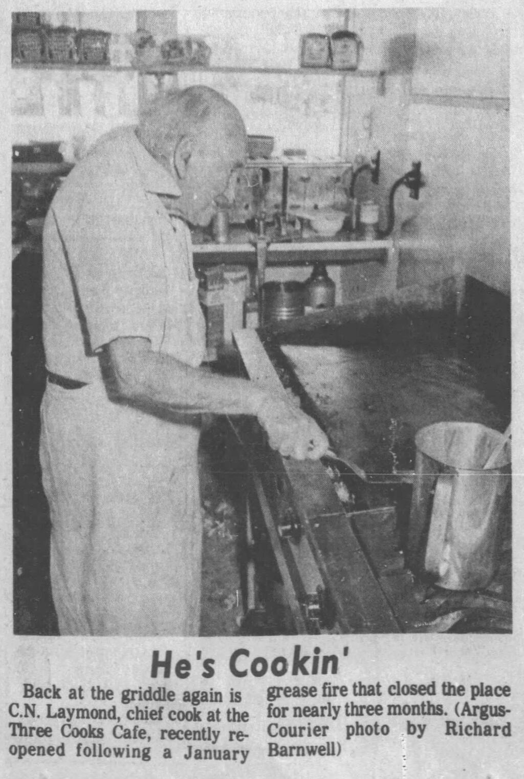 A 1978 Argus-Courier article featured a photo of Three Cooks Cafe chef C.N. Laymond.