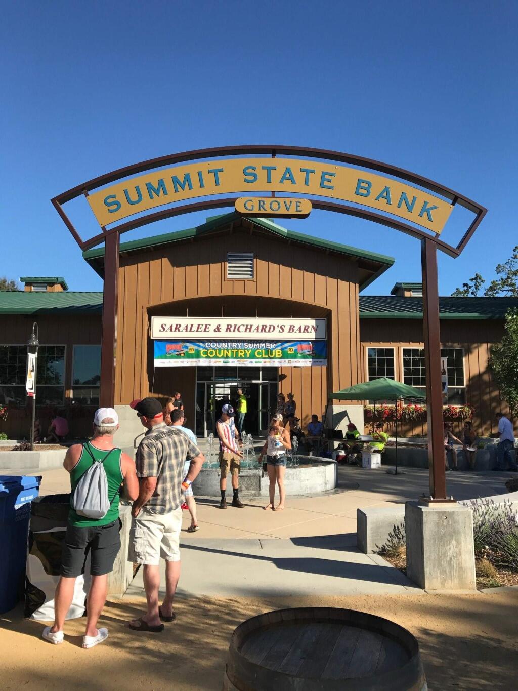Summit State Bank continues its support of the Ag community by sponsoring the Olive Grove in front of Richard and Saralee's Barn at the Santa Rosa fairgrounds in Sonoma County.