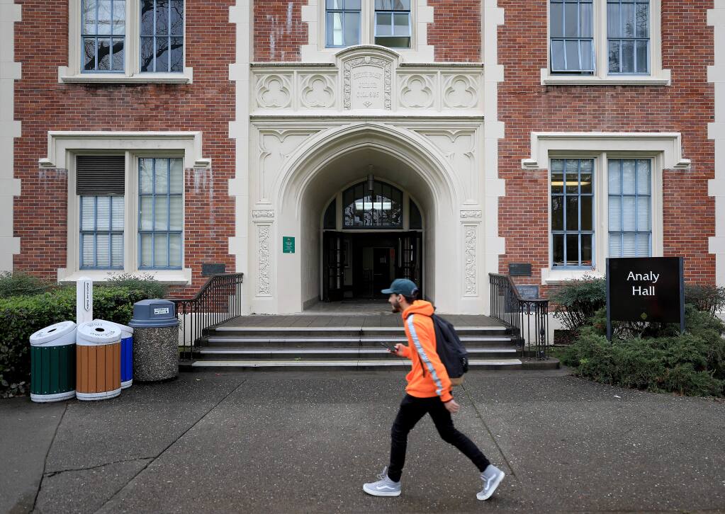 The front entrance to Analy Hall on the Santa Rosa Junior College campus in Santa Rosa, Thursday, Jan. 17, 2019. (Kent Porter / Press Democrat) 2019