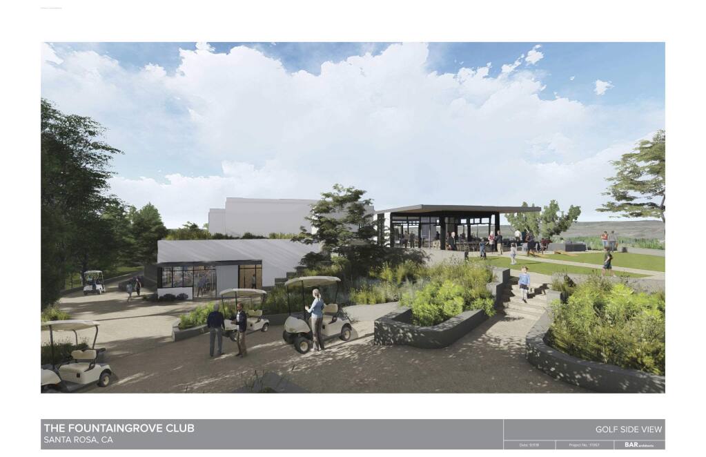 Architectural rendering of planned rebuild of the Fountaingrove Golf and Country Club's clubhouse (PROVIDED IMAGE) 2018