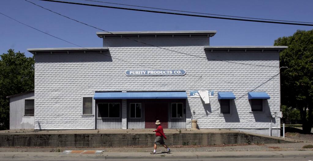 The Cerri property, a 1920s-era warehouse in Healdsburg, was last used by Purity Products. (Press Democrat file, 2009)