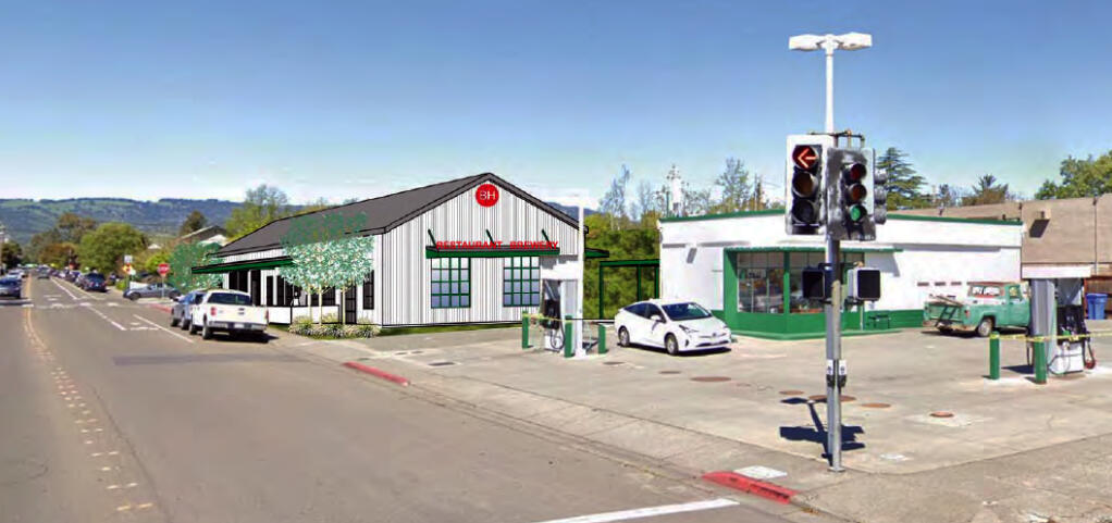 The proposed Broadway Hardware restaurant on West MacArthur at Broadway, behind Jacks Filling Station, was not approved by the Sonoma Planning Commission. (STRATap)