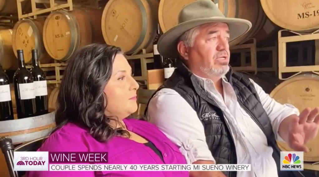 In this screenshot from a “Today” show segment, Rolando and Lorena Herrera talk about launching Mi Sueño Winery in Napa. (“Today Show”)
