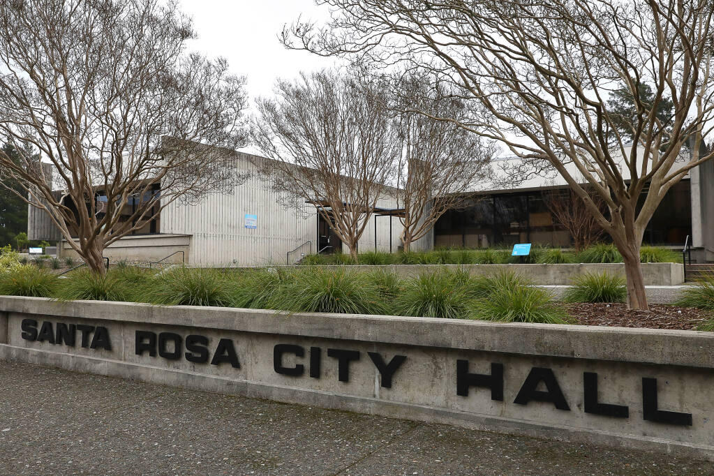 Santa Rosa City Hall on Wednesday, Jan. 30, 2019. (Christopher Chung/ The Press Democrat)