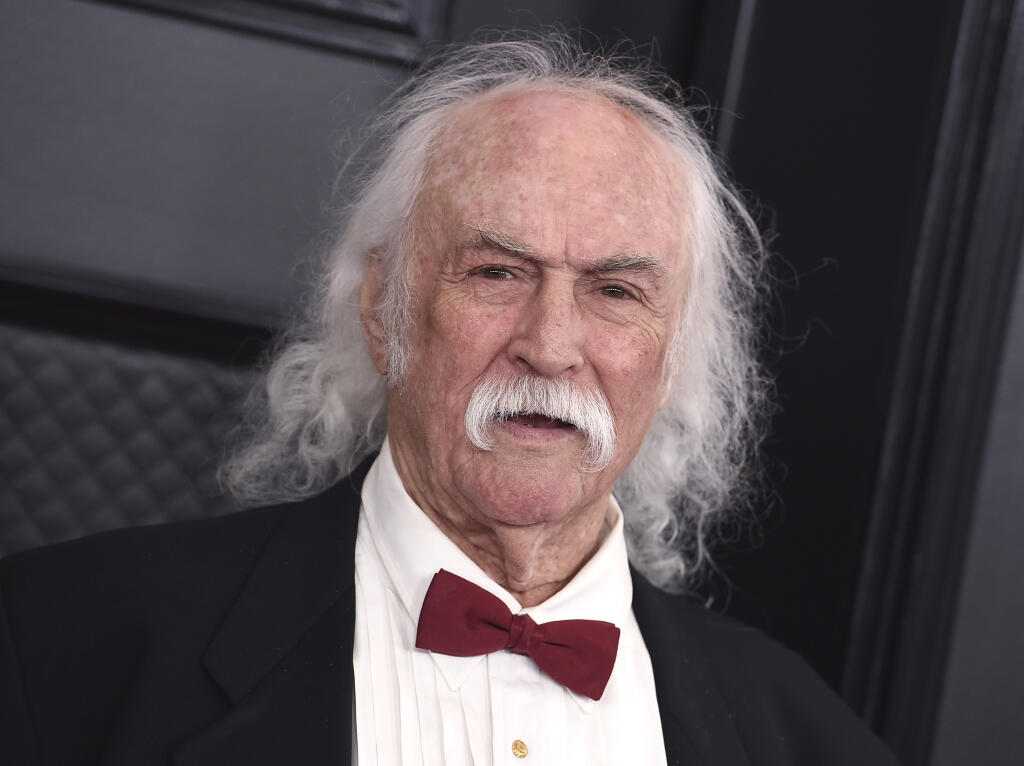 David Crosby arrives at the 62nd annual Grammy Awards on Jan. 26, 2020, in Los Angeles. Crosby turns 80 on Aug. 14. (Photo by Jordan Strauss/Invision/AP, File)