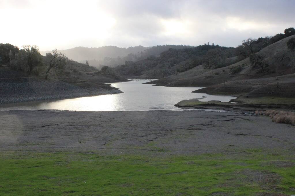 Lake Sonoma, seen here nearly six years ago in 2015, is beginning to show an eerily similar receding shore line. Lake Sonome Army Corp of Engineers photo.