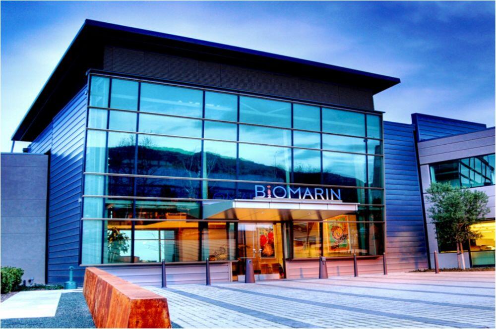 The main entrance of BioMarin Pharmaceutical’s Novato facilities. (courtesy photo)