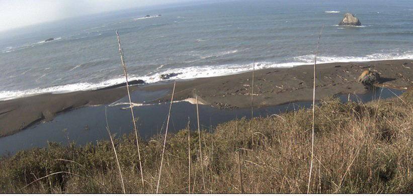 Russian River mouth after it closed on Saturday, Jan. 9, 2021. (Sonoma Water)