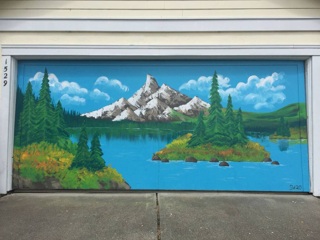GARAGE DOOR LANDSCAPE: As part of the Petaluma Arts Center's citywide Art Apart program, this eye-catching painting by Siena Wigert can be seen and enjoyed at 1529 Sierra Dr.