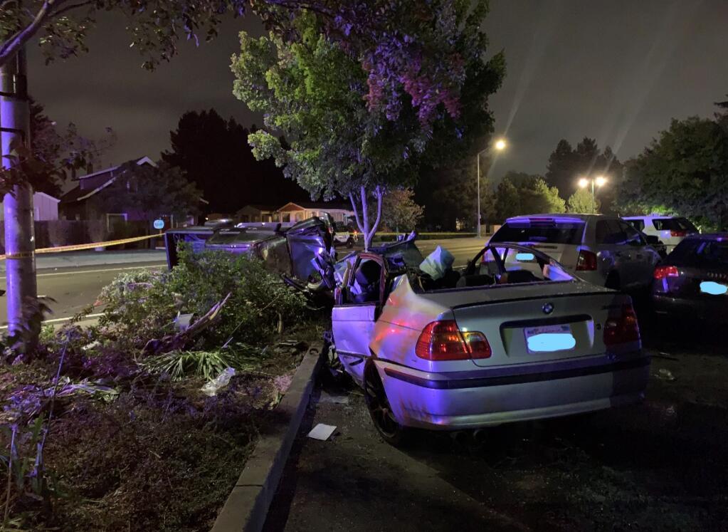 Multiple people were injured in a crash on Sebastopol Road in Santa Rosa on Thursday, Sept. 2, 2021. (Santa Rosa Police Department)