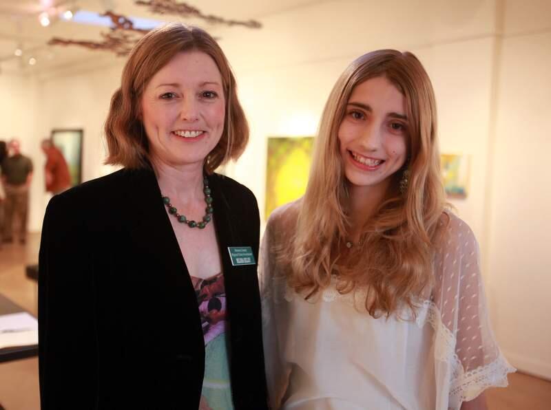 Melissa Kelley, left, Sonoma County Regional Parks Foundation executive director with her daughter Clarice Meffert, 13, during the Annadel State Park fundraiser held at Gallery 300, March 3, 2012.