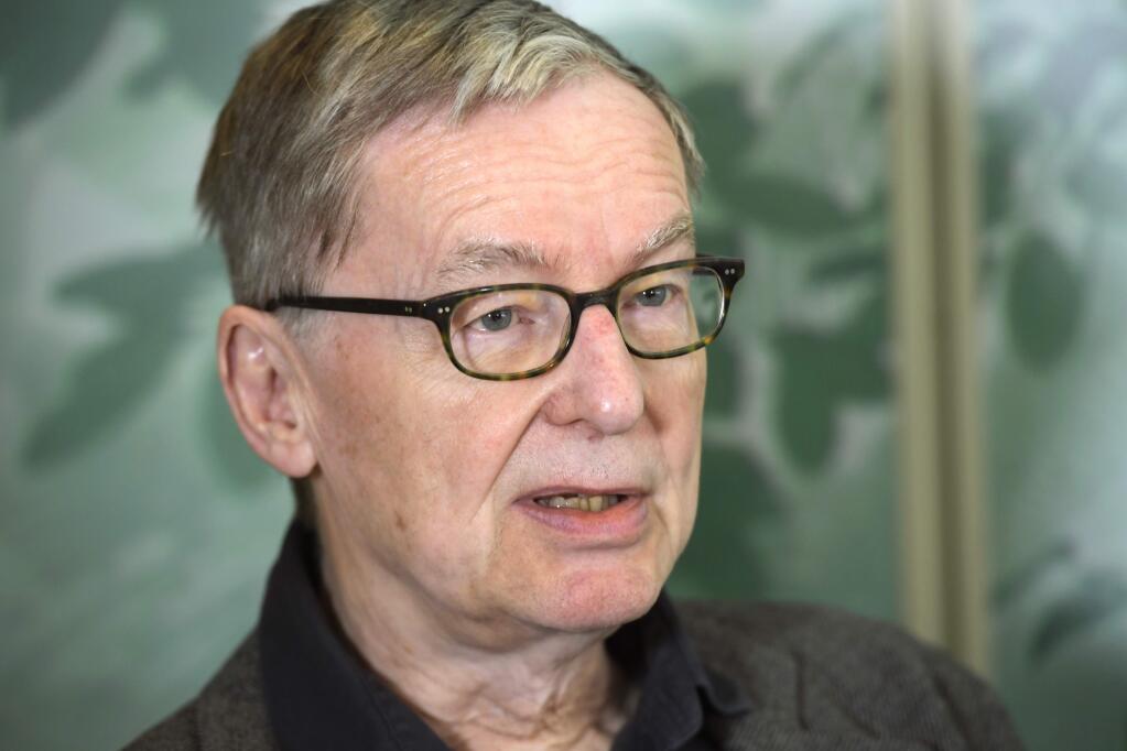 Academy director and acting permanent secretary of the Swedish Academy Anders Olsson, speaks during an interview with TT News Agency, in Stockholm, Friday, May 4, 2018. The Swedish Academy says the Nobel Prize in literature will be not awarded this year following sex-abuse allegations and other issues within its ranks that have tarnished the body's reputation. (Janerik Henriksson/TT News Agency via AP)