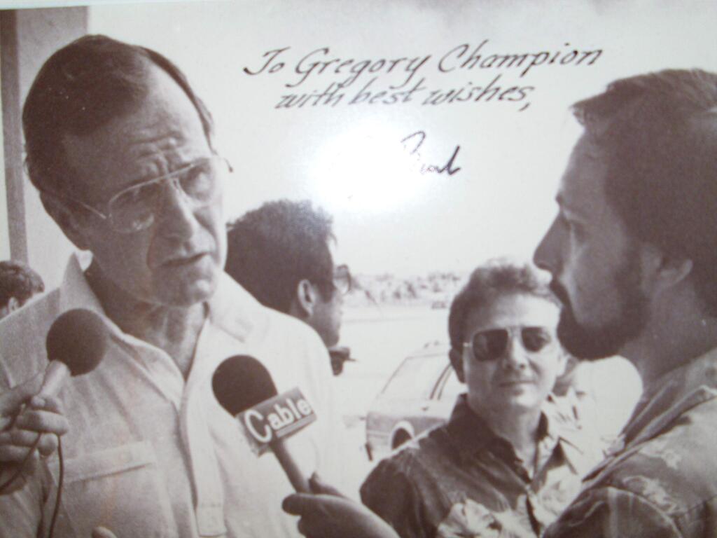 Greg Champion of Sebastopol interviews then-Vice Pres. George H.W. Bush in Guam.