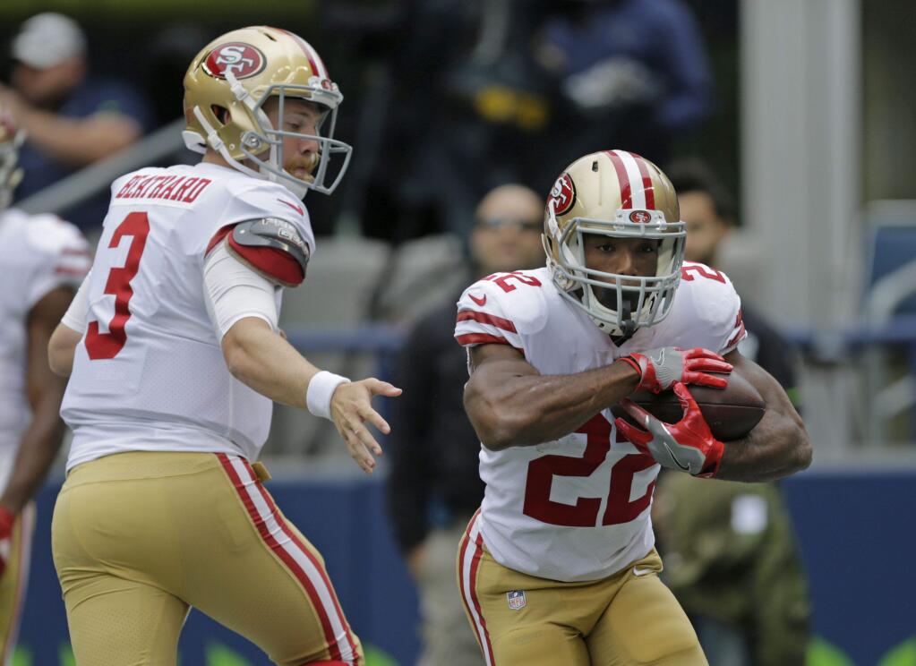 Rookie running back Matt Brieda, an undrafted free agent, has the kind of speed that could make a positive impact on the 49ers' offense. (John Froschauer / Associated Press)