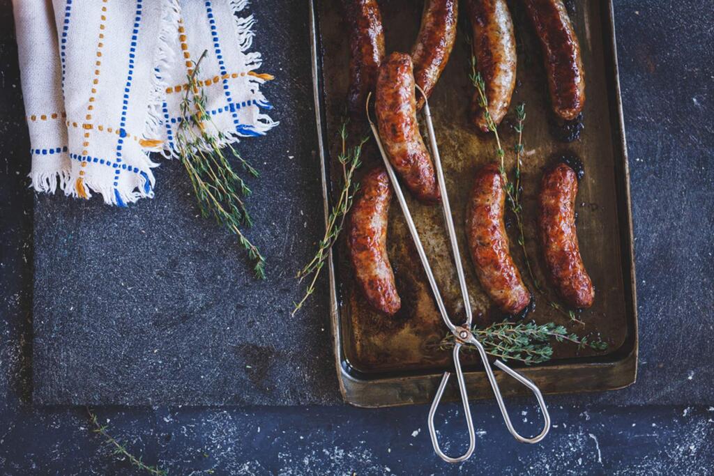 This week's recipe? Braised sausages with warm potato salad.