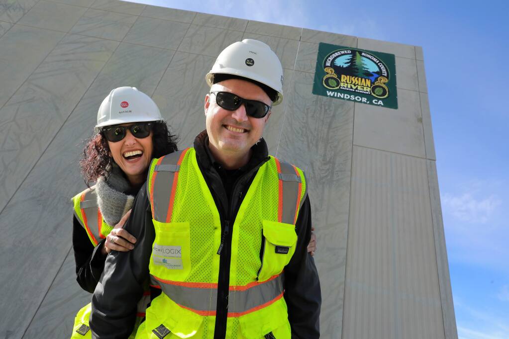 Vinnie and Natalie Chilurzo are building a massive new brewery and hospitality center for Russian River Brewing Company in Windsor. (photo by John Burgess/The Press Democrat)