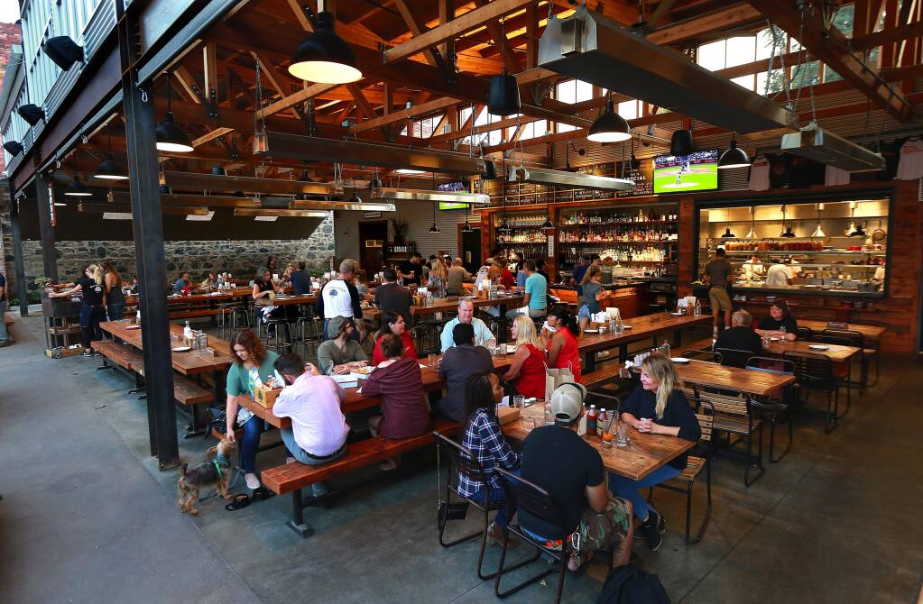 Brewster's Beer Garden in Petaluma. (photo by John Burgess/The Press Democrat)